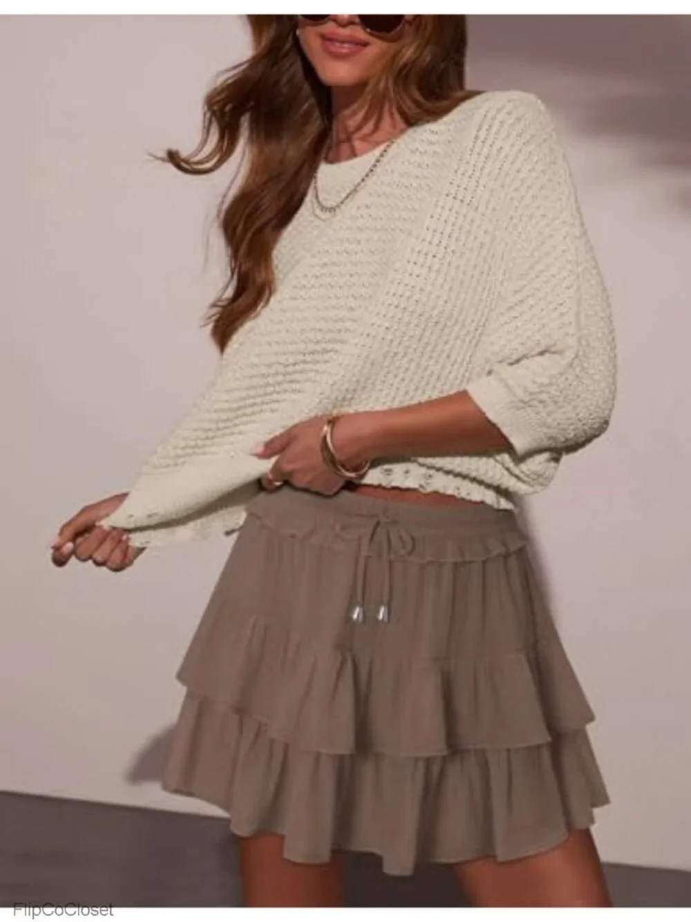 Ruffle Tiered Skort Flowy Shorts for Women Golf Tennis Skirt